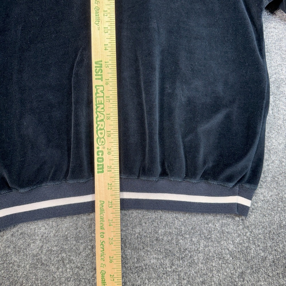 Izod Lacoste Velour Sweatshirt Men XL Navy Blue Crest Logo Pullover Vintage 80s? - Picture 8 of 11